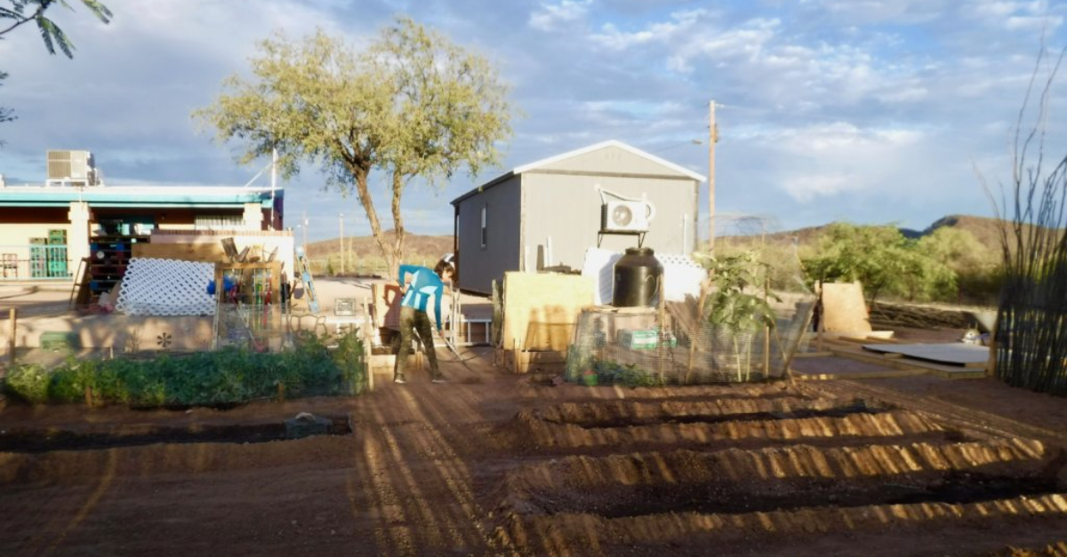 Community garden in GuVo District of the Tohono O'odham Nation in Arizona 