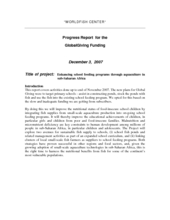 Progress Report from WorldFish (PDF)