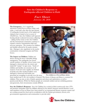 Save the Children Fact Sheet: 1-20-2010 (PDF)