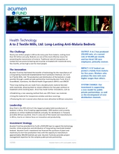 Long-Lasting Anti-Malaria Bednets (PDF)