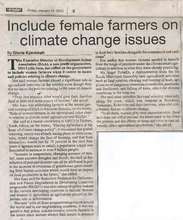"Include female farmers on climate change issues" (PDF)