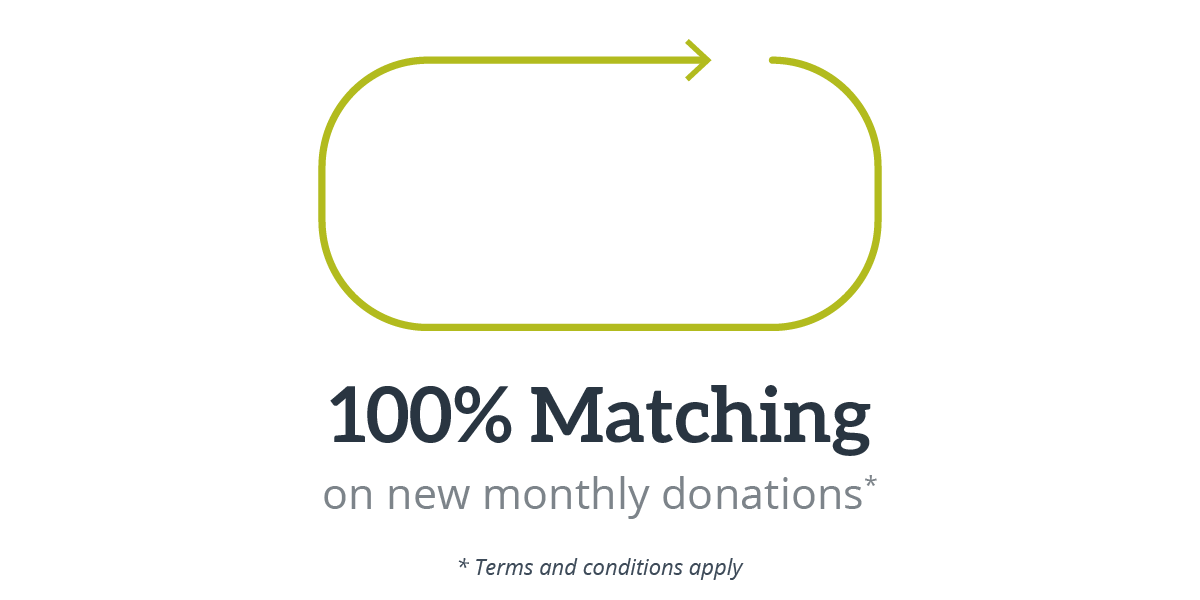 100% Matching on New Monthly Donations