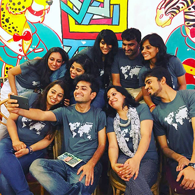 india field team taking a selfie