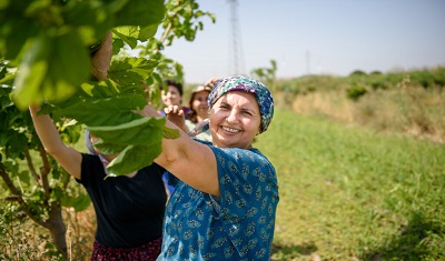 Smiling worker at farm