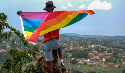 Man Holding Pride Flag