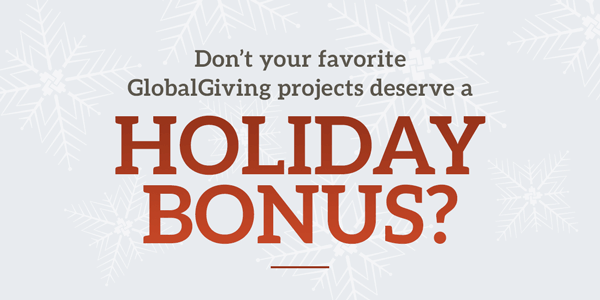 Don't your favorite GlobalGiving projects deserve a holiday bonus?