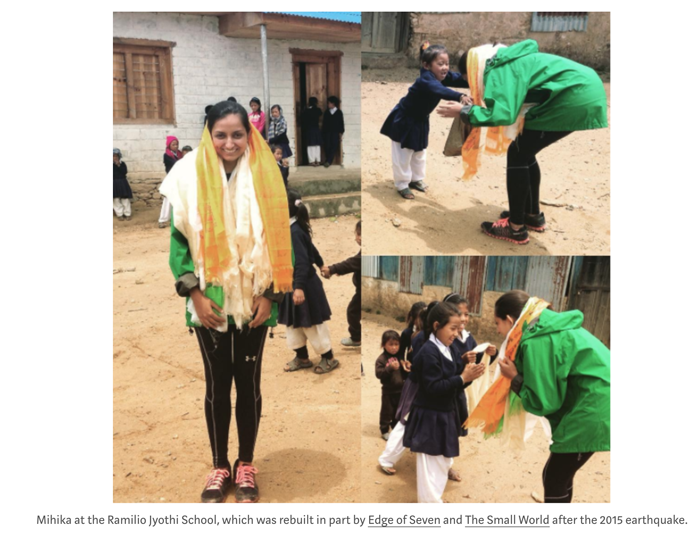 Mihika visited nonprofits in Nepal.