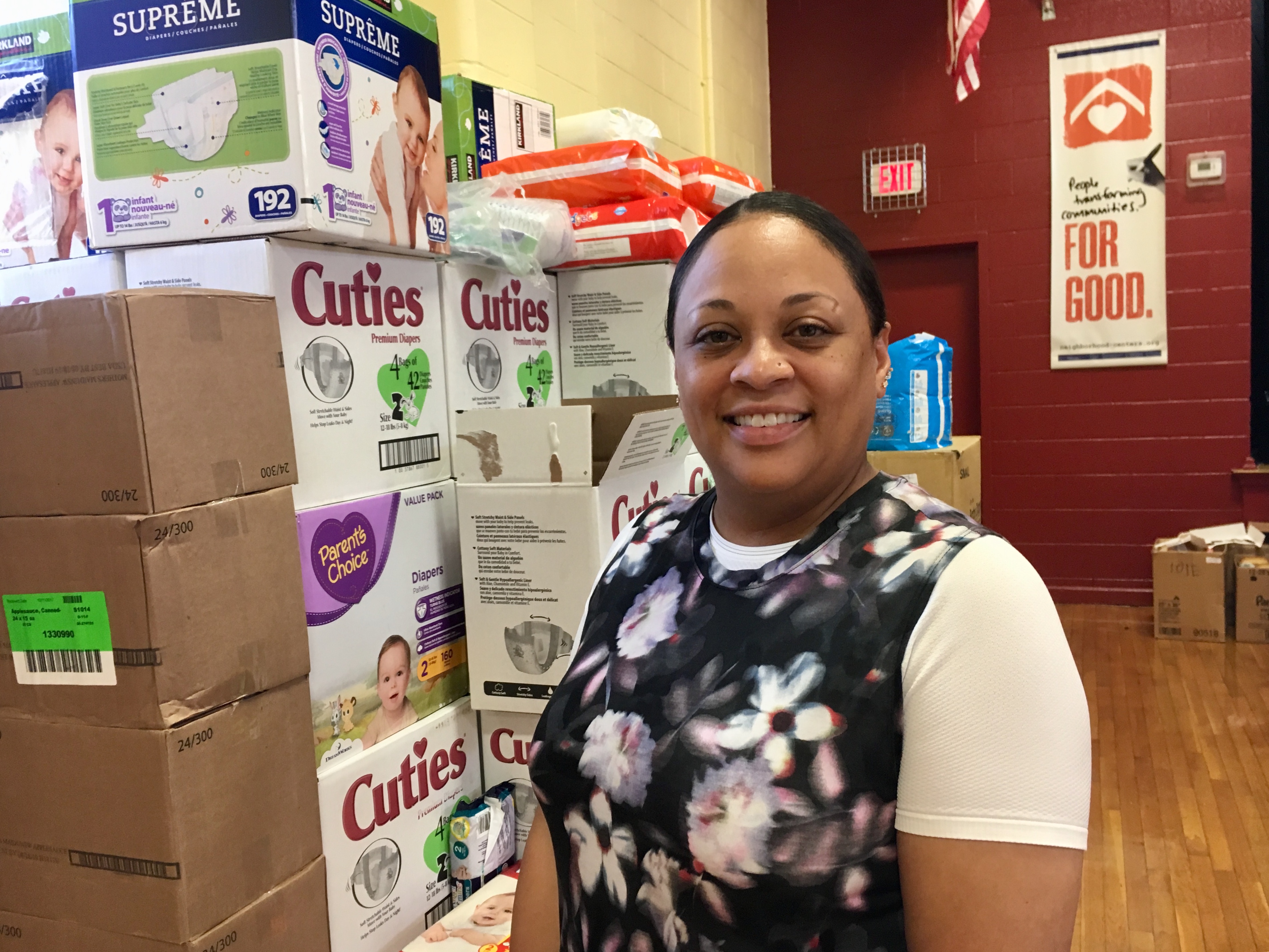 Cassie A. Jones works for BakerRipley, a Houston-based nonprofit that is running an emergency supply center for families displaced by Harvey.