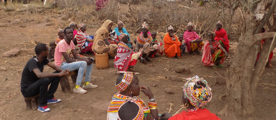 Women and men meet to discuss option to drought in Marsabit.