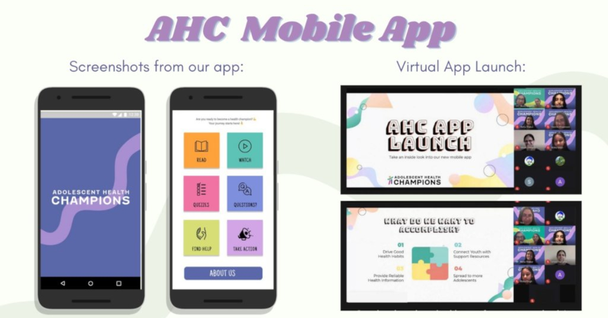 A display of the youth-led health education app for mobile phones