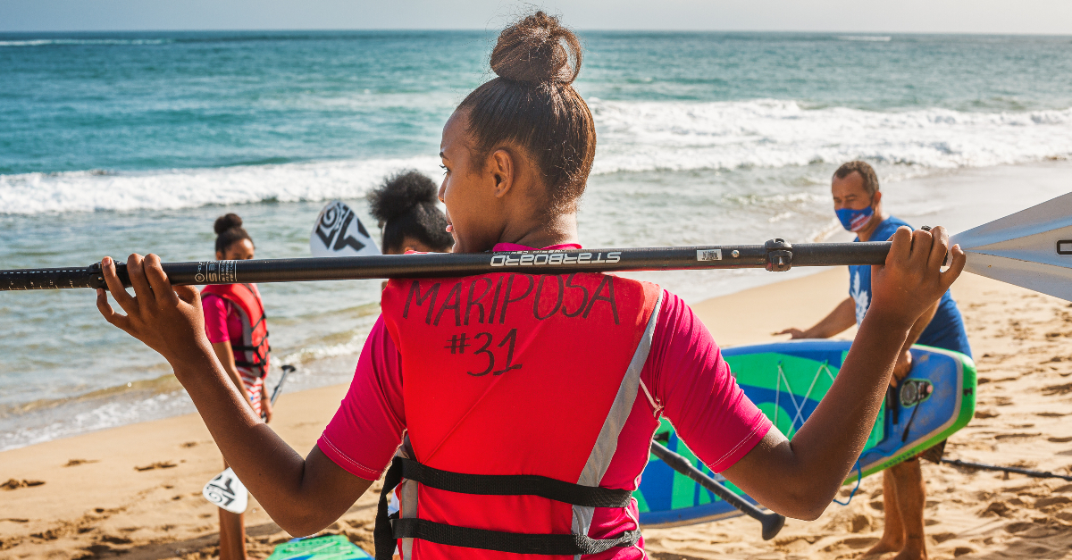 Surfing lessons for young girls.