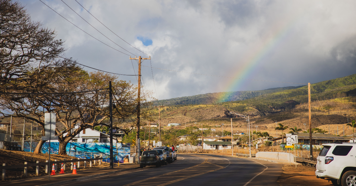 Rainbow in Lahaina - Maui Wildfires Peace Winds America