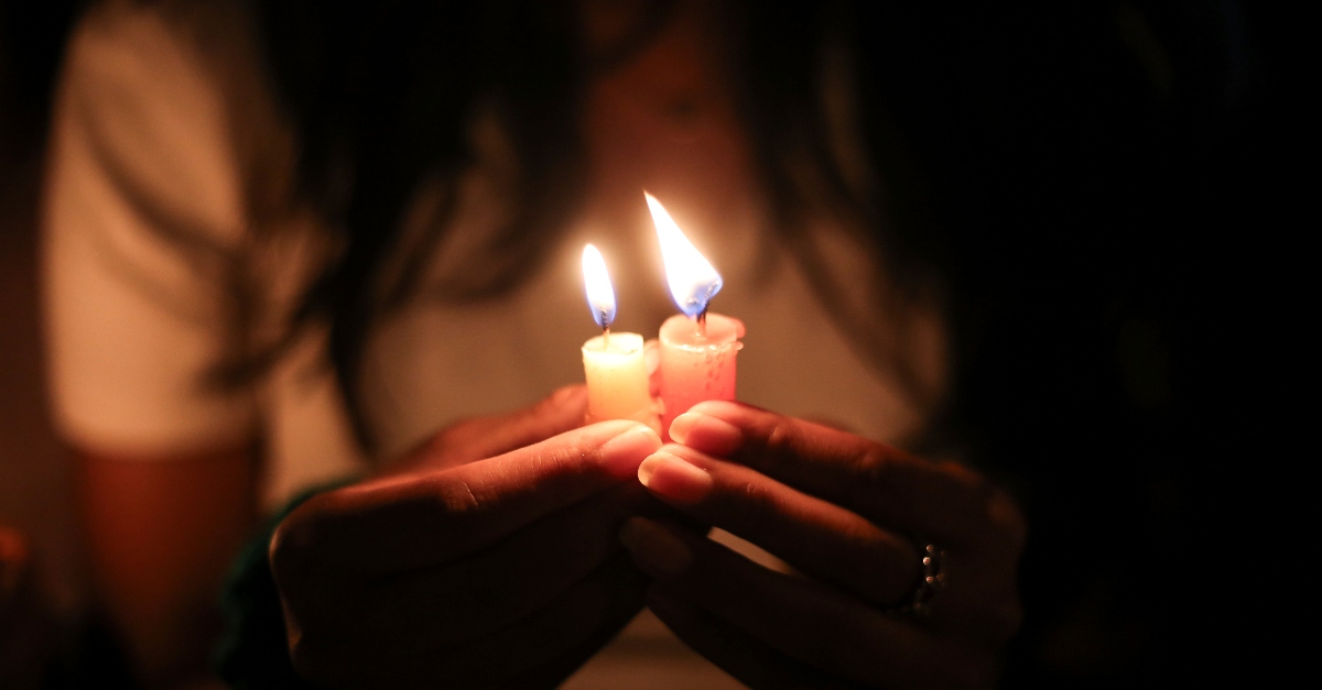 Nepali students hold candle light vigil commemorating lives of 10 Nepali students killed in ongoing attack by Palestinian armed group Hamas in Israel in capital Kathmandu, Nepal on 10 September, 2023.