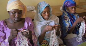women learn embroidery