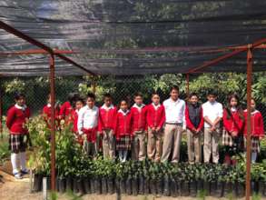 Students in front of their school nursery