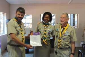 Nkulu and the old and new Chief Scout South Africa