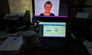 Me at my messy desk!