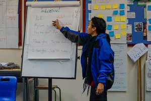 One of the Indonesians facilitates a workshop