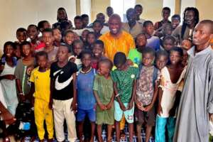 Boubacar, Issa with boys writing exams