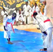 Talibes salute each other before kata competition