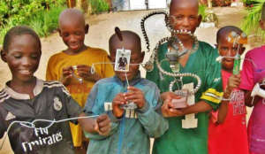 Talibe children, proud of their creations