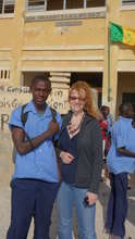 Author Sonia with Arouna at his school