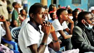 Samba awaits his moment at the graduation ceremony