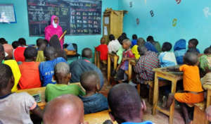 Teacher Aida with her talibe class