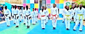 MDG karate students prepare to show their stuff