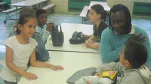Issa in his element at PS96, a turn-around school