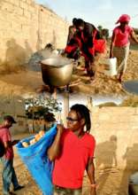 Abou Sy and community women prepare evening meal