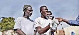 Talibe Samba, with Issa and Kalidou, speaks on TV