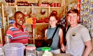 Fenella and Josh visit Aliou in his thriving kiosk