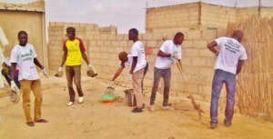 Cleaning daara Serigne Ousmane Barry in Cite Niakh