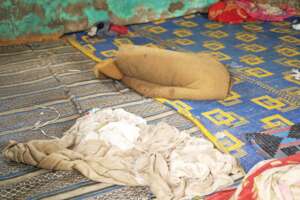 The children's waterlogged sleeping area