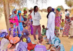 Cheikh and Issa meeting with the families