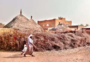 The village, a mix of straw and brick houses