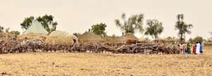 Cheikh's village, villagers on right
