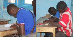 Students concentrating intently in Bouri's class