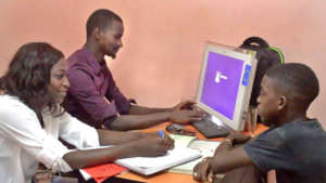 Aby & Amadou encourage a child to share his story