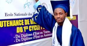 Arouna celebrates his social work degree
