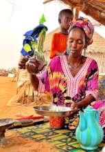 Cheikh's sister Aissa preparing Senegalese tea