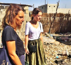 Katia and Mila, very moved by a visit to a daara