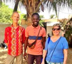 Eva and Oyvind with teacher Abdou