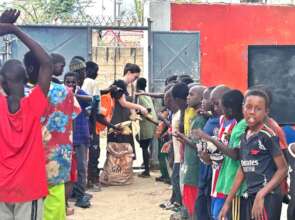 Rowan distributing the evening meal