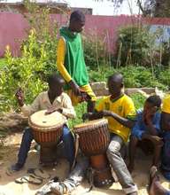 Djembe drumming, pumping up for the match