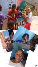 Talibes line up to have Madison paint their faces
