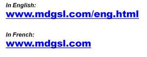 Links to MDG's new website, in English and French