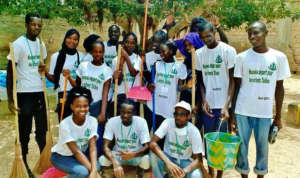 Happy volunteers, justly proud of their efforts