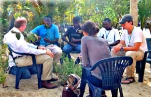 Sam with talibe leaders and US ambassador Zumwalt